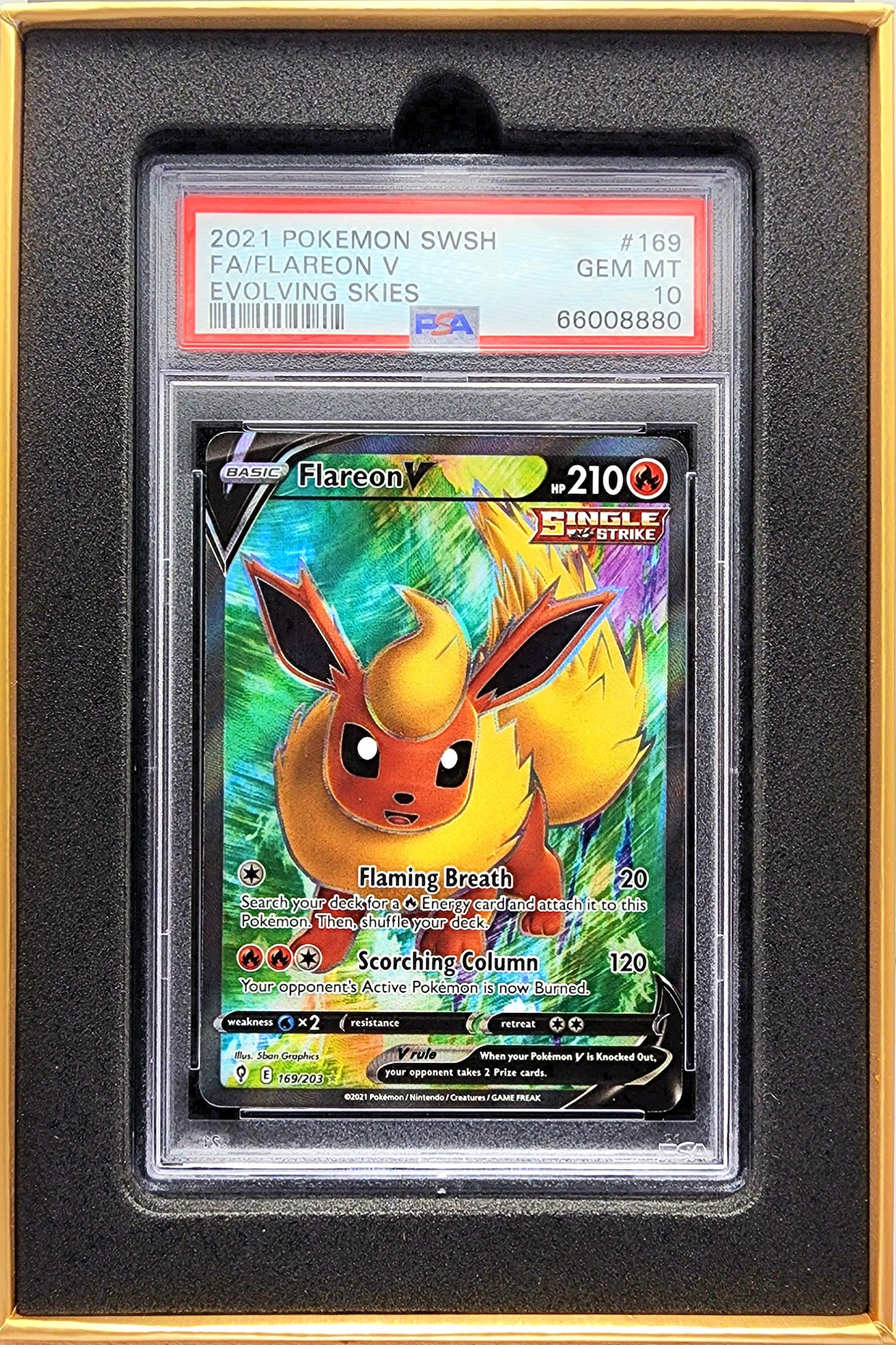 Pokemon! 1x Flareon V Full Art PSA 10 (Evolving Skies - Ultra Rare)