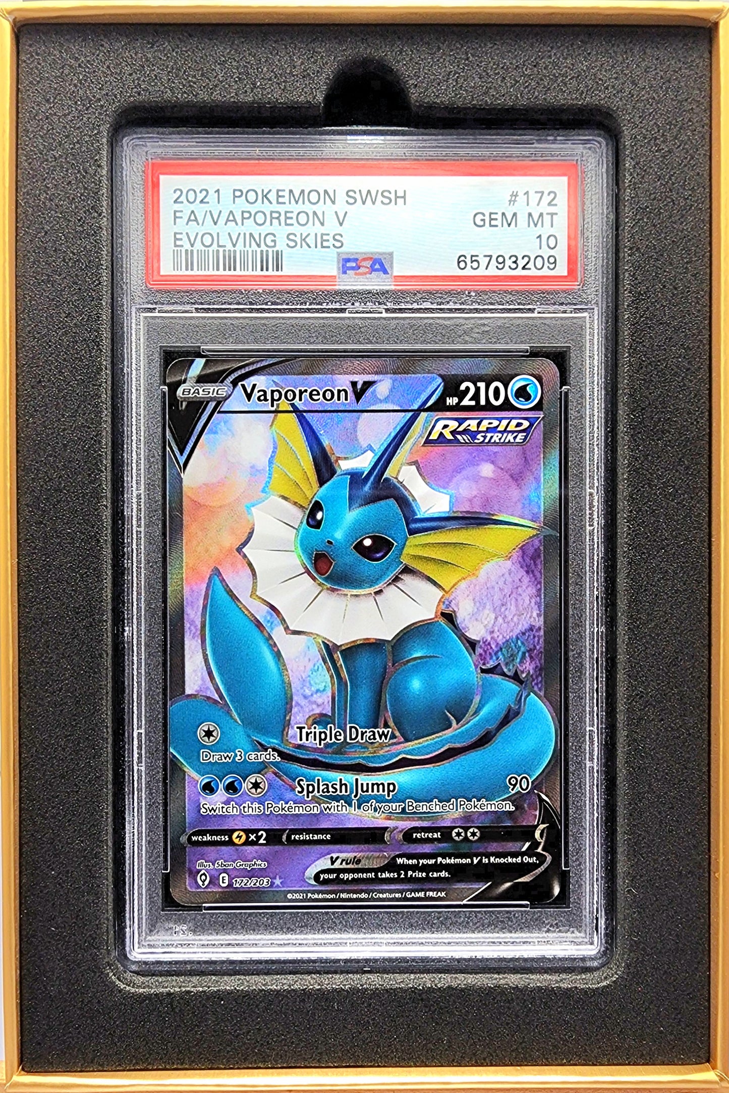 Pokemon! 1x Vaporeon V Full Art PSA 10 (Evolving Skies - Ultra Rare)