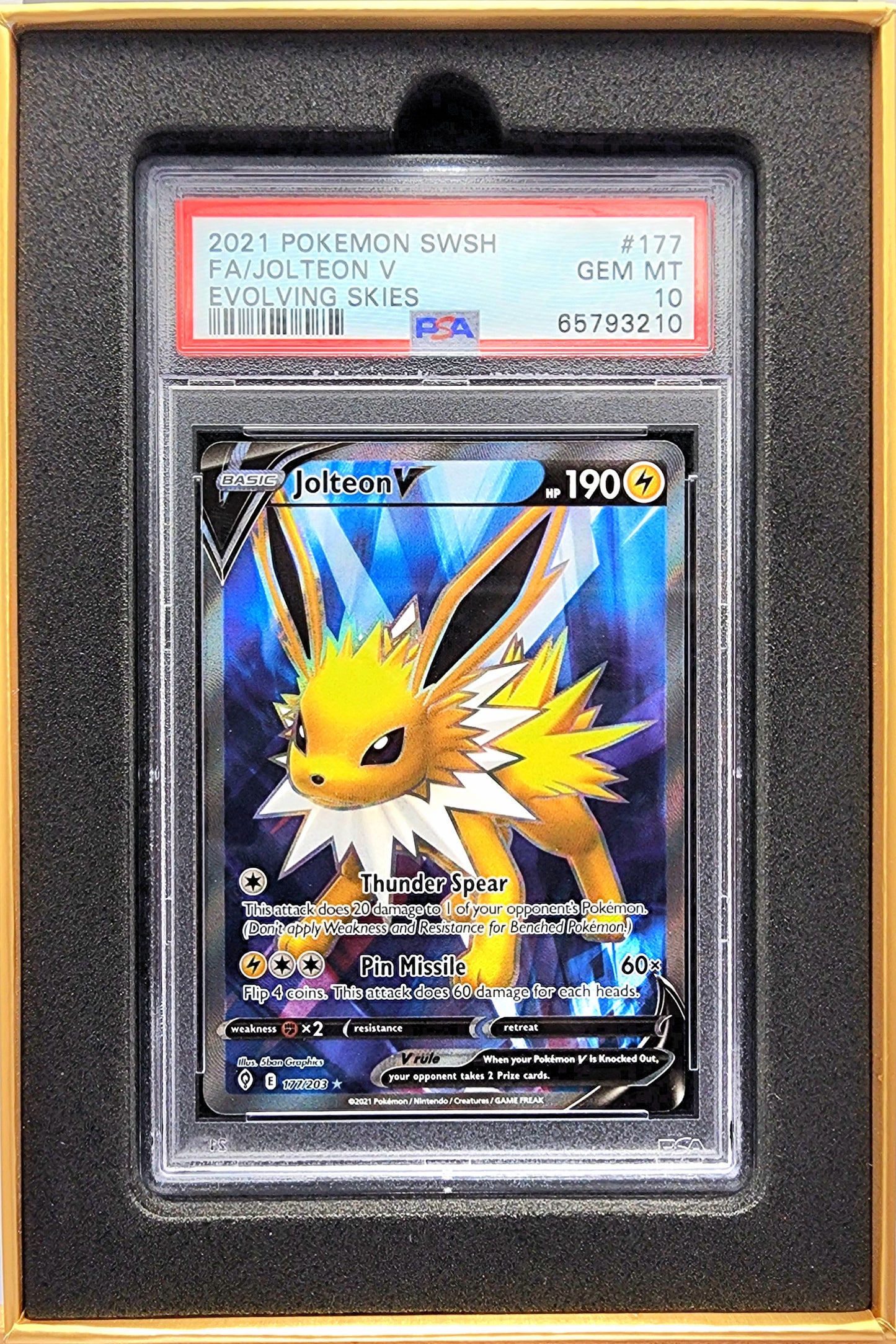 Pokemon! 1x Jolteon V Full Art PSA 10 (Evolving Skies - Ultra Rare)