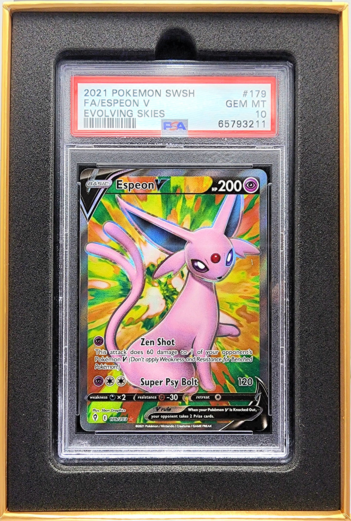 Pokemon! 1x Espeon V Full Art PSA 10 (Evolving Skies - Ultra Rare)