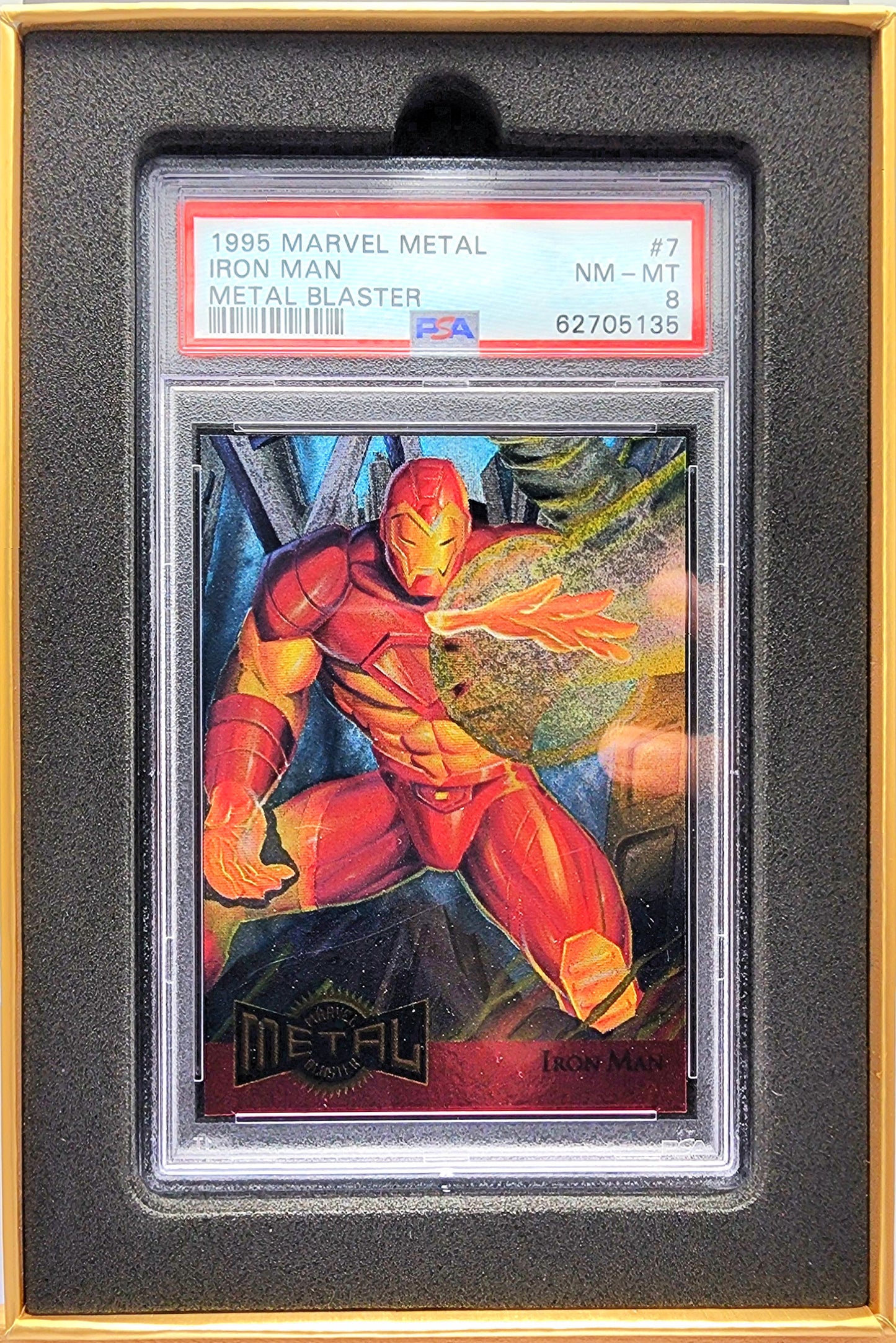 Marvel! 1x Iron Man PSA 8 (Metal Blaster - 1995 Fleer Marvel Metal)