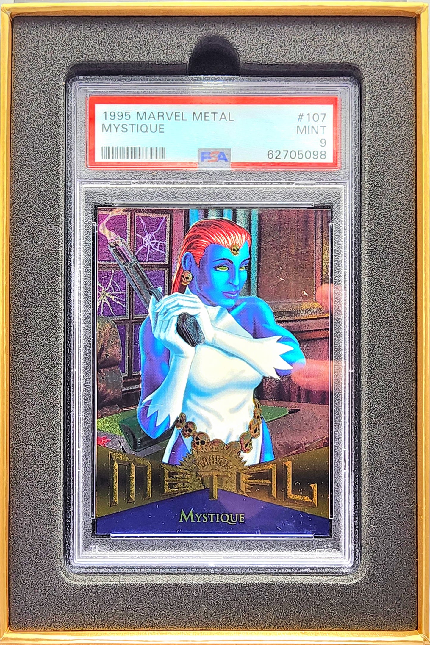 Marvel! 1x Mystique PSA 9 (Metal Blaster - 1995 Fleer Marvel Metal)