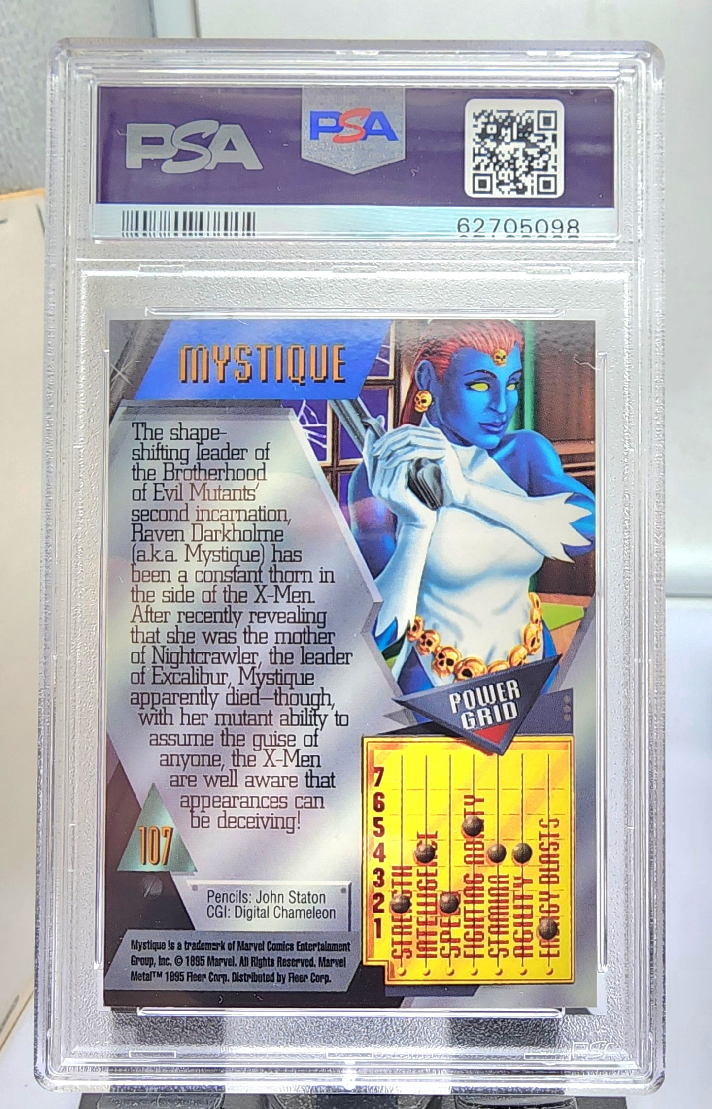 Marvel! 1x Mystique PSA 9 (Metal Blaster - 1995 Fleer Marvel Metal)