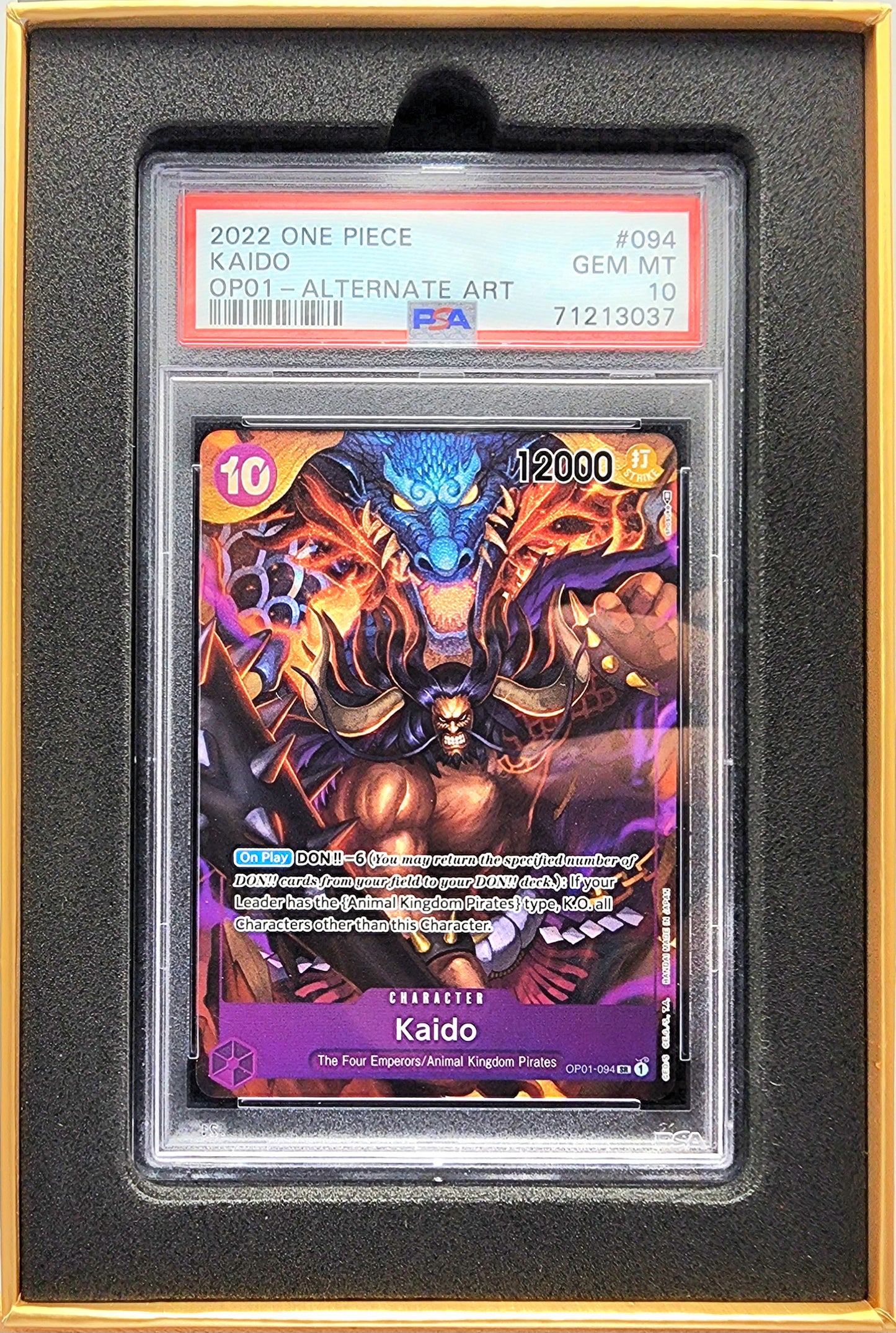 One Piece English! 1x Kaido PSA 10 (OP01-094 - Super Rare)