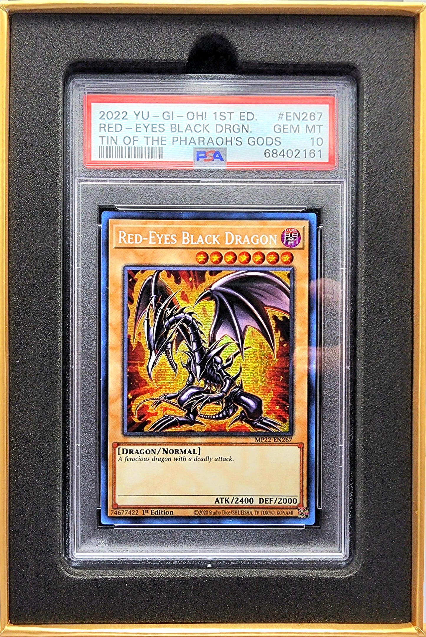 Yugioh! 1x Red-Eyes Black Dragon PSA 10 (MP22 - Prismatic Secret Rare)