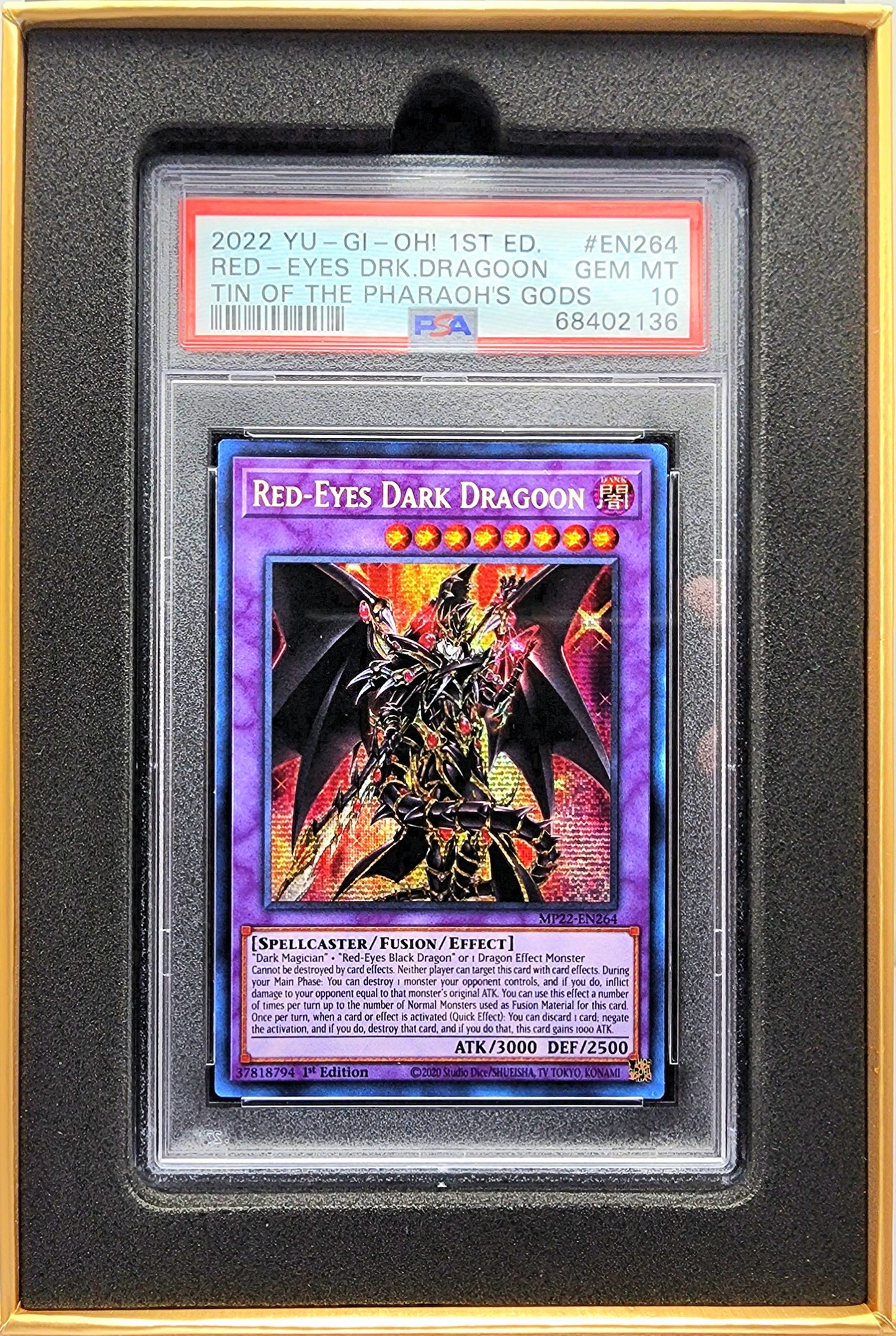 Yugioh! 1x Red-Eyes Dark Dragoon PSA 10 (MP22 - Prismatic Secret Rare)