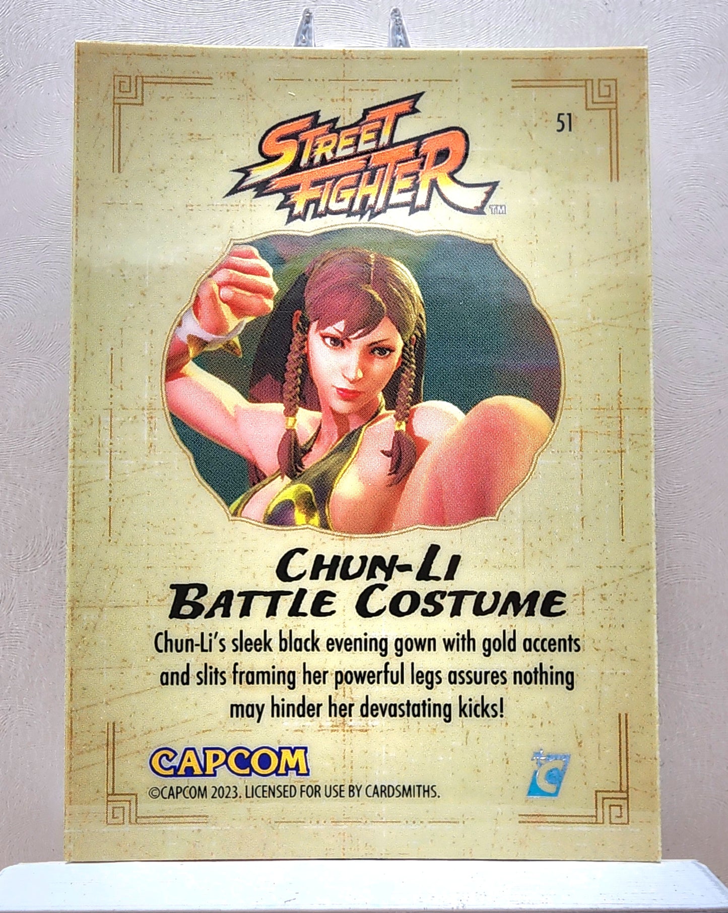 Street Fighter! 1x Chun-Li Battle Costume - Rainbow Holofoil (#51 - 2023 Cardsmiths Street Fighter Series One)