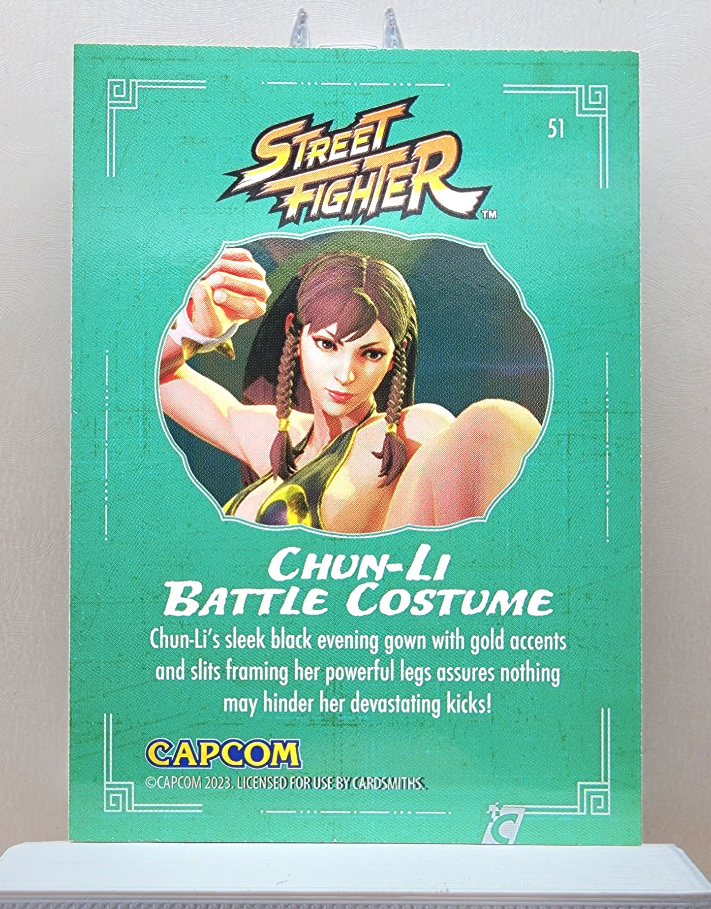 Street Fighter! 1x Chun-Li Battle Costume - Base Green (#51 - 2023 Cardsmiths Street Fighter Series One)