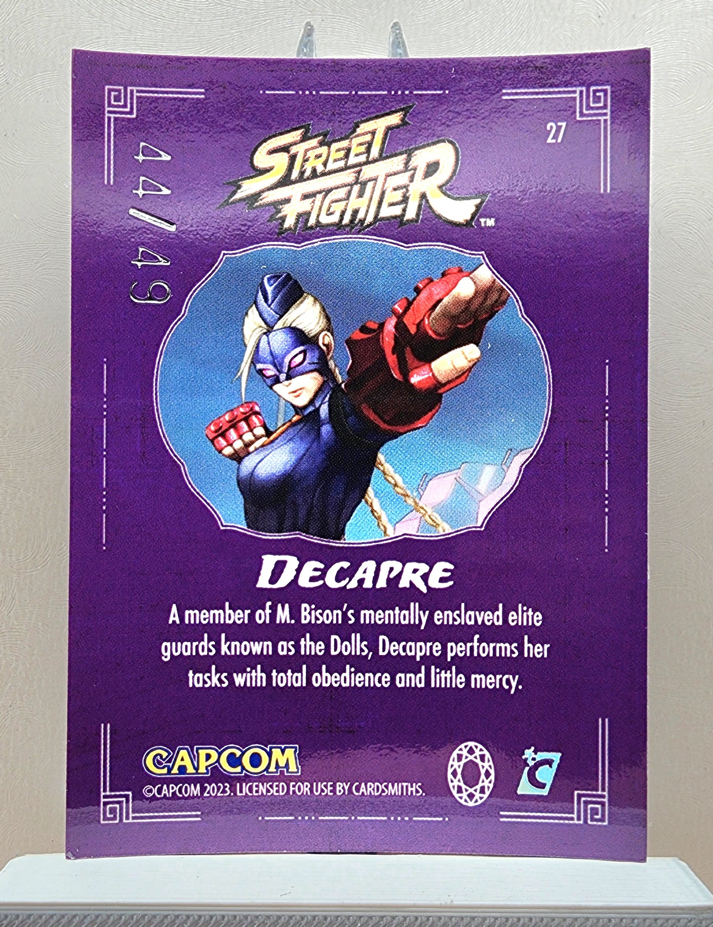 Street Fighter! 1x Decapre 44/49 - Amethyst Refractor (#27 - 2023 Cardsmiths Street Fighter Series One)