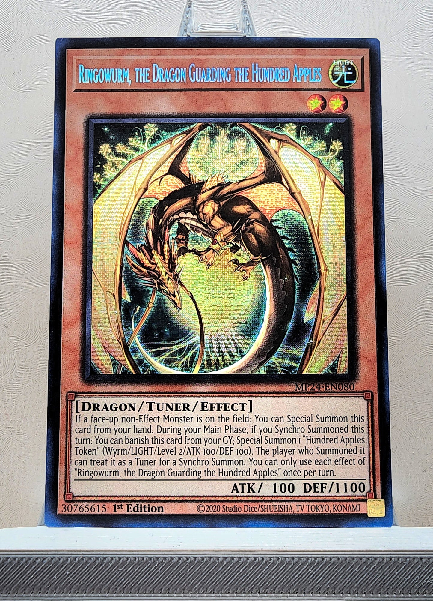 Yugioh! 1x Ringowurm, the Dragon Guarding the Hundred Apples (MP24 - Prismatic Secret Rare) 1st Edition