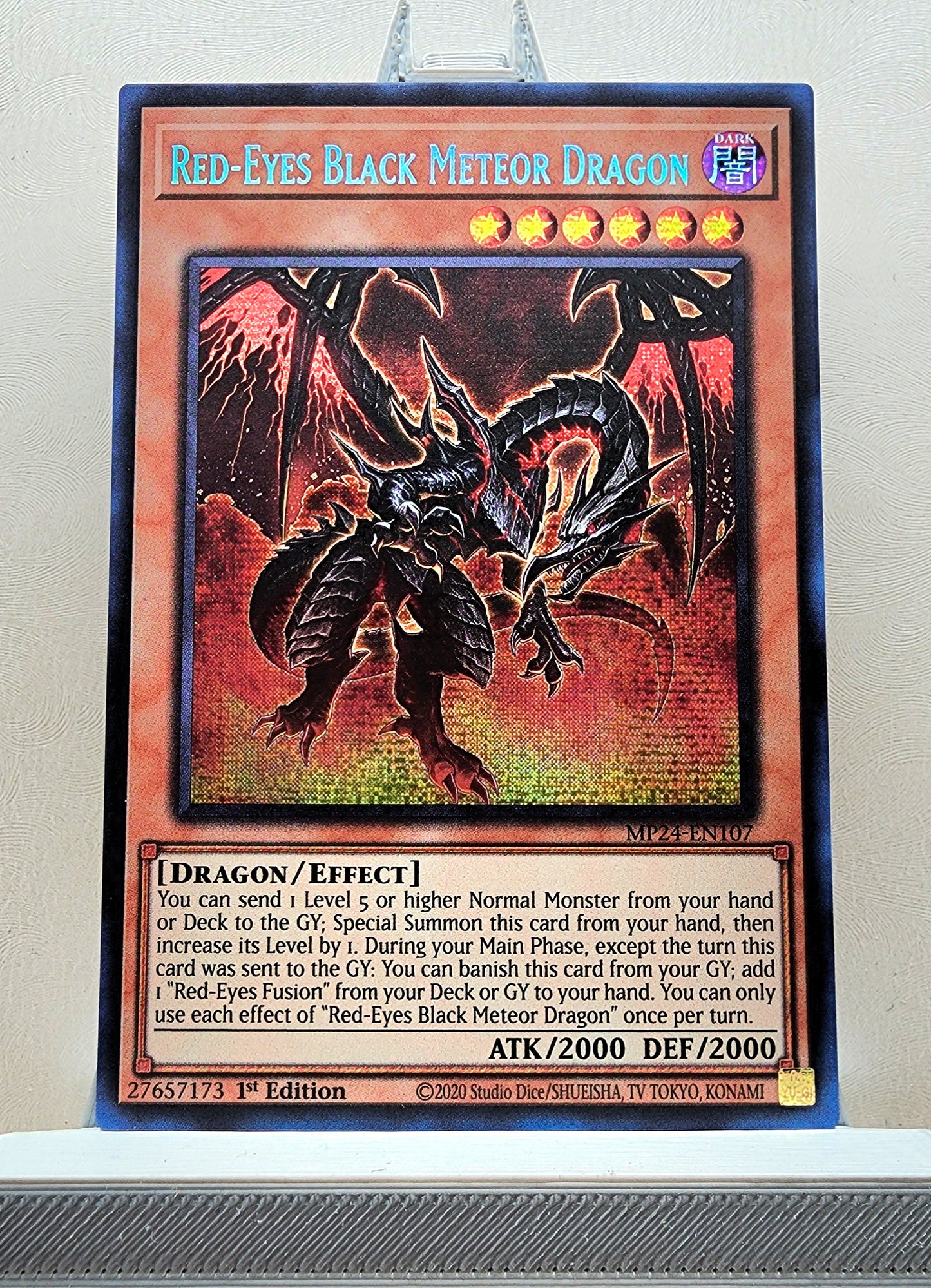 Yugioh! 1x Red-Eyes Black Meteor Dragon (MP24 - Prismatic Secret Rare) 1st Edition