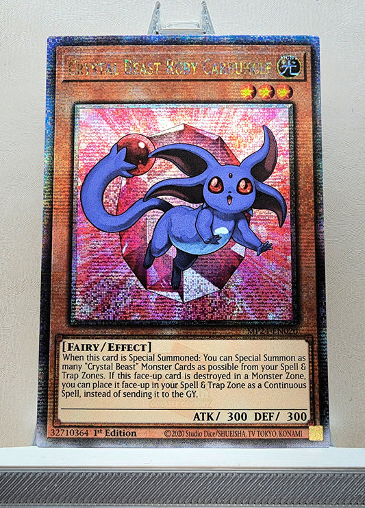 Yugioh! 1x Crystal Beast Ruby Carbuncle (MP24 - Quarter Century Secret Rare) 1st Edition