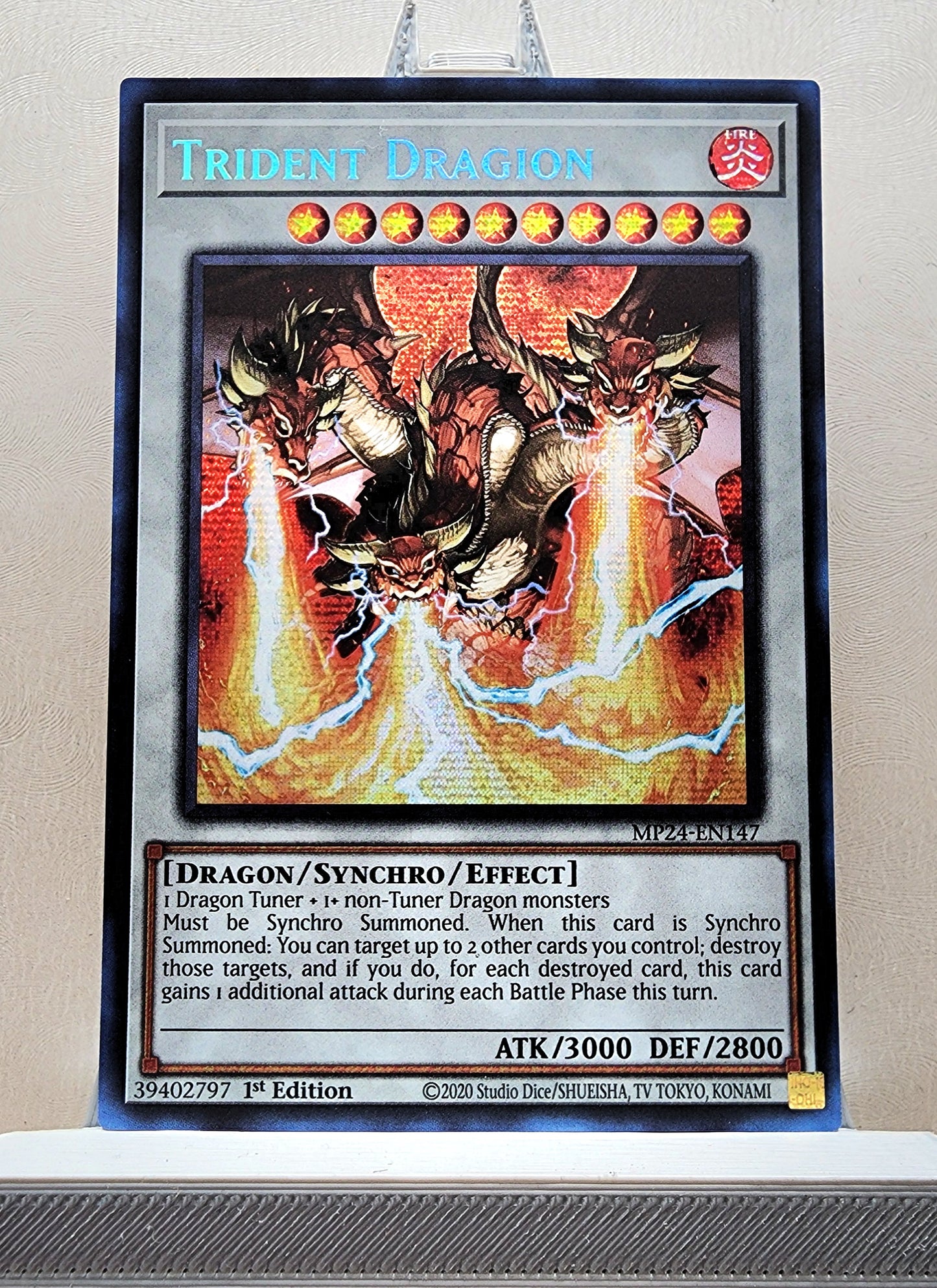 Yugioh! 1x Trident Dragion (MP24 - Prismatic Secret Rare) 1st Edition