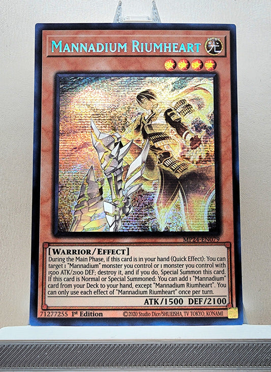 Yugioh! 1x Mannadium Riumheart (MP24 - Prismatic Secret Rare) 1st Edition