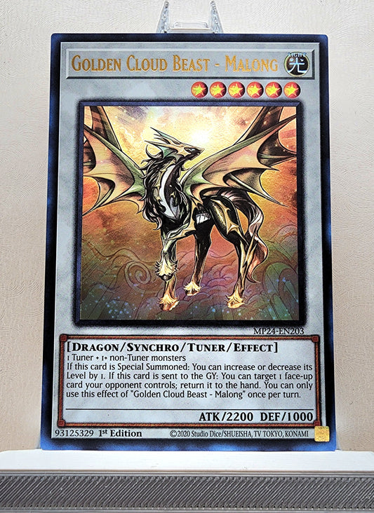 Yugioh! 1x Golden Cloud Beast - Malong (MP24 - Ultra Rare) 1st Edition