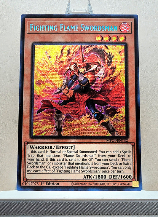 Yugioh! 1x Fighting Flame Swordsman (MP24 - Prismatic Secret Rare) 1st Edition