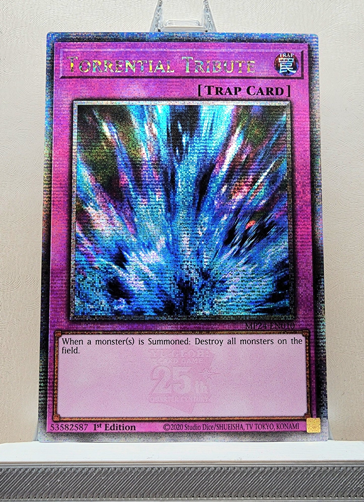 Yugioh! 1x Torrential Tribute (MP24 - Quarter Century Secret Rare) 1st Edition