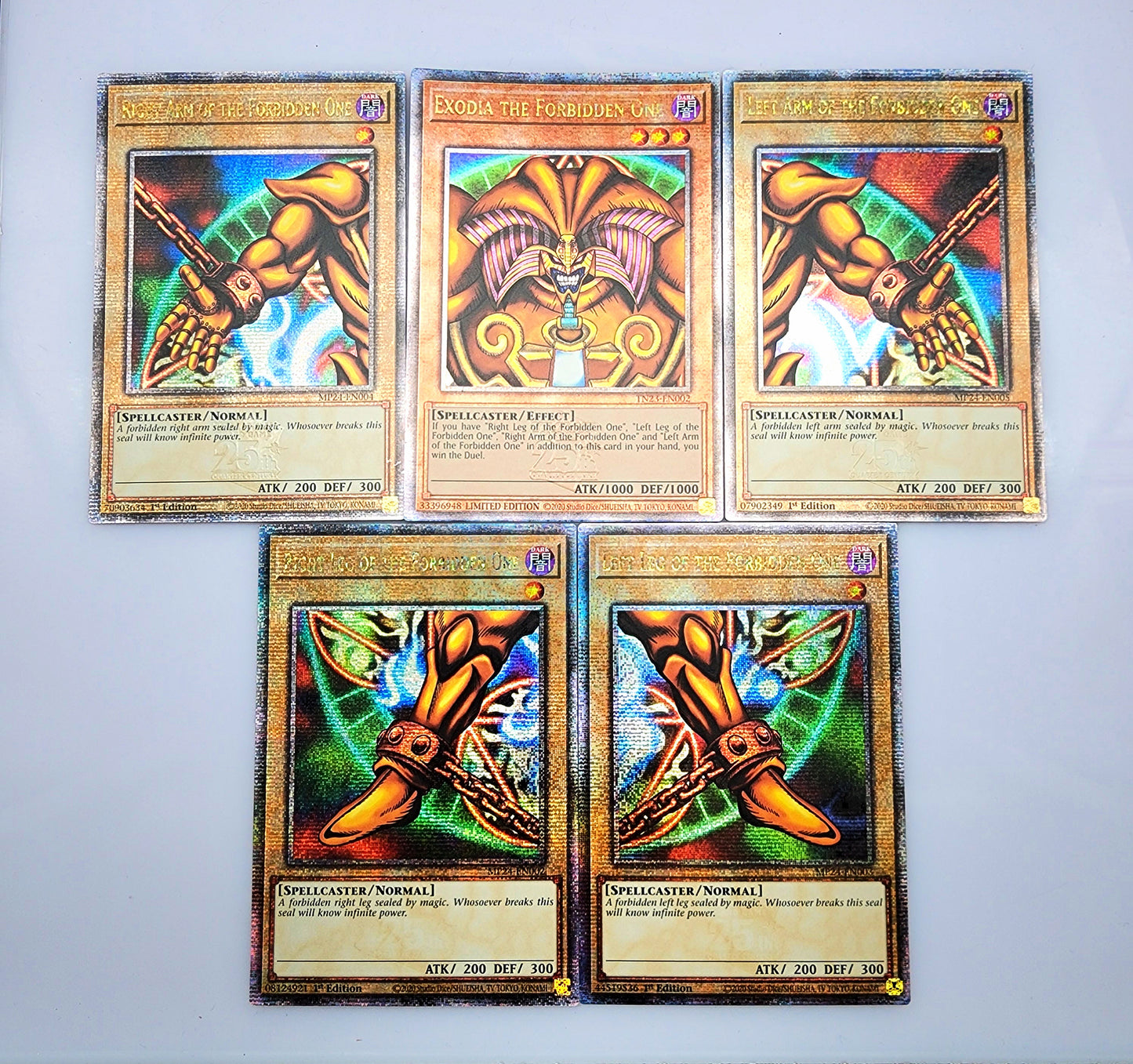 Yugioh! 1x Exodia Set (MP24/TN23 - Quarter Century Secret Rare) 1st Ed KAWAIII SUSHI Yugioh! 1x Exodia Set (MP24/TN23 - Quarter Century Secret Rare) 1st Ed KAWAIII SUSHI