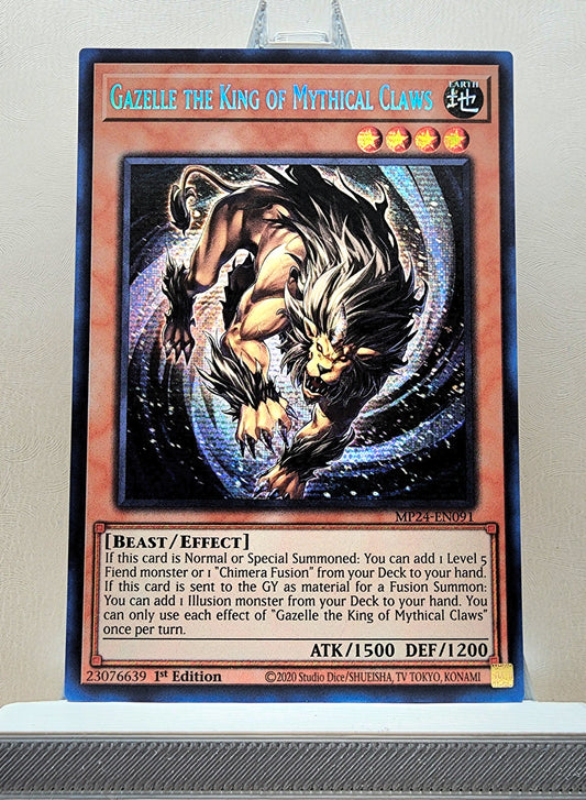 Yugioh! 1x Gazelle the King of Mythical Claws (MP24 - Prismatic Secret Rare) 1st Edition