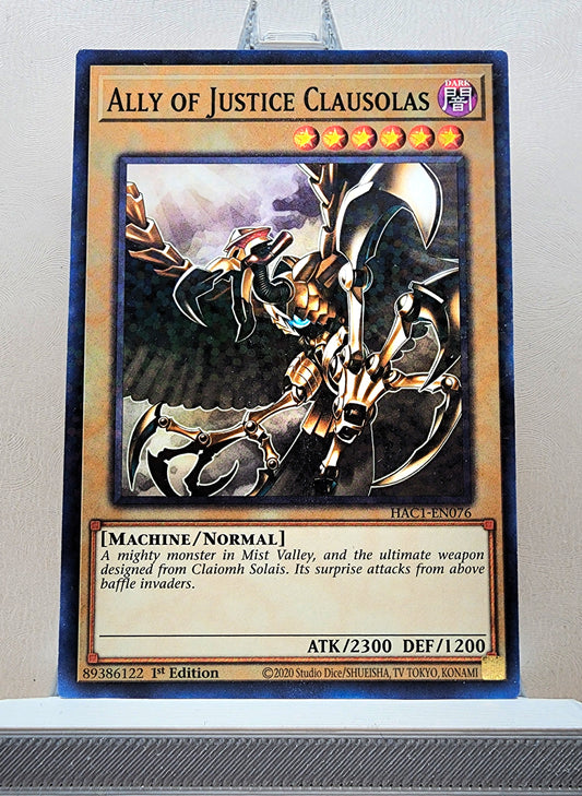 Yugioh! 1x Ally of Justice Clausolas (HAC1 - Duel Terminal Common Parallel Rare) 1st Edition