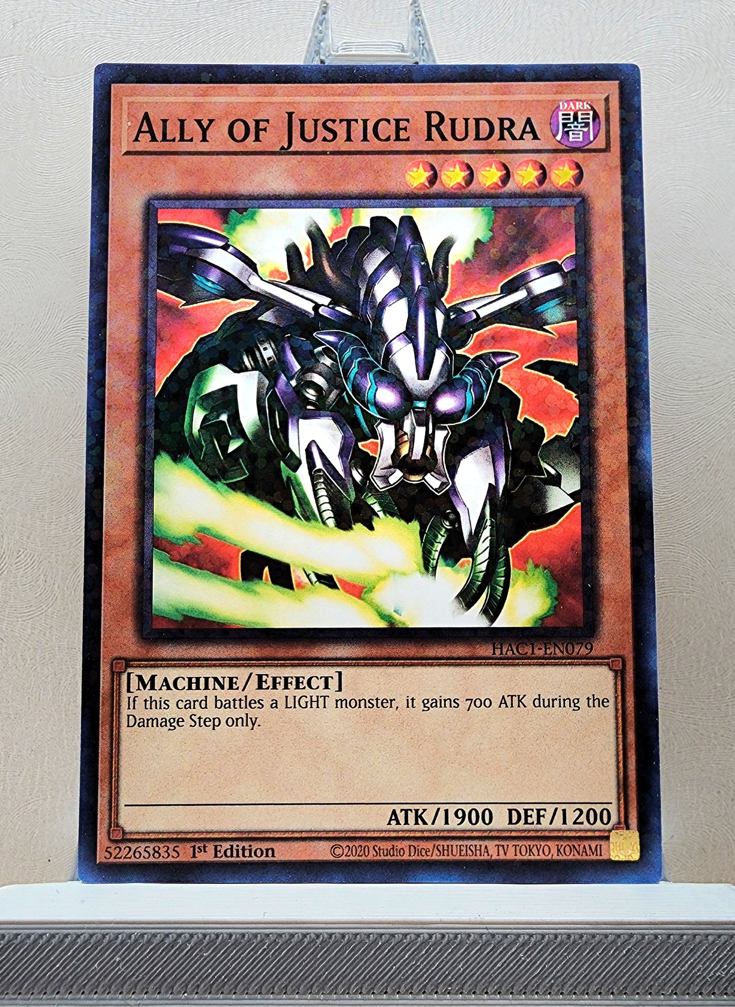 Yugioh! 1x Ally of Justice Rudra (HAC1 - Duel Terminal Common Parallel Rare) 1st Edition