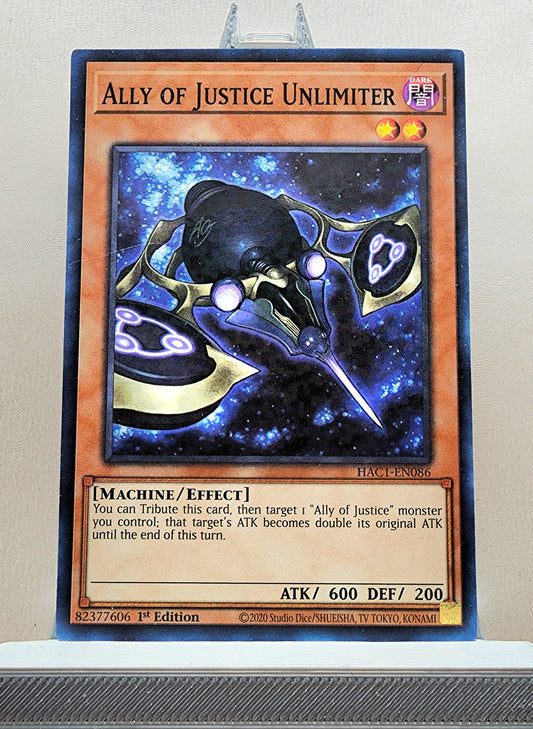 Yugioh! 1x Ally of Justice Unlimiter (HAC1 - Duel Terminal Common Parallel Rare) 1st Edition