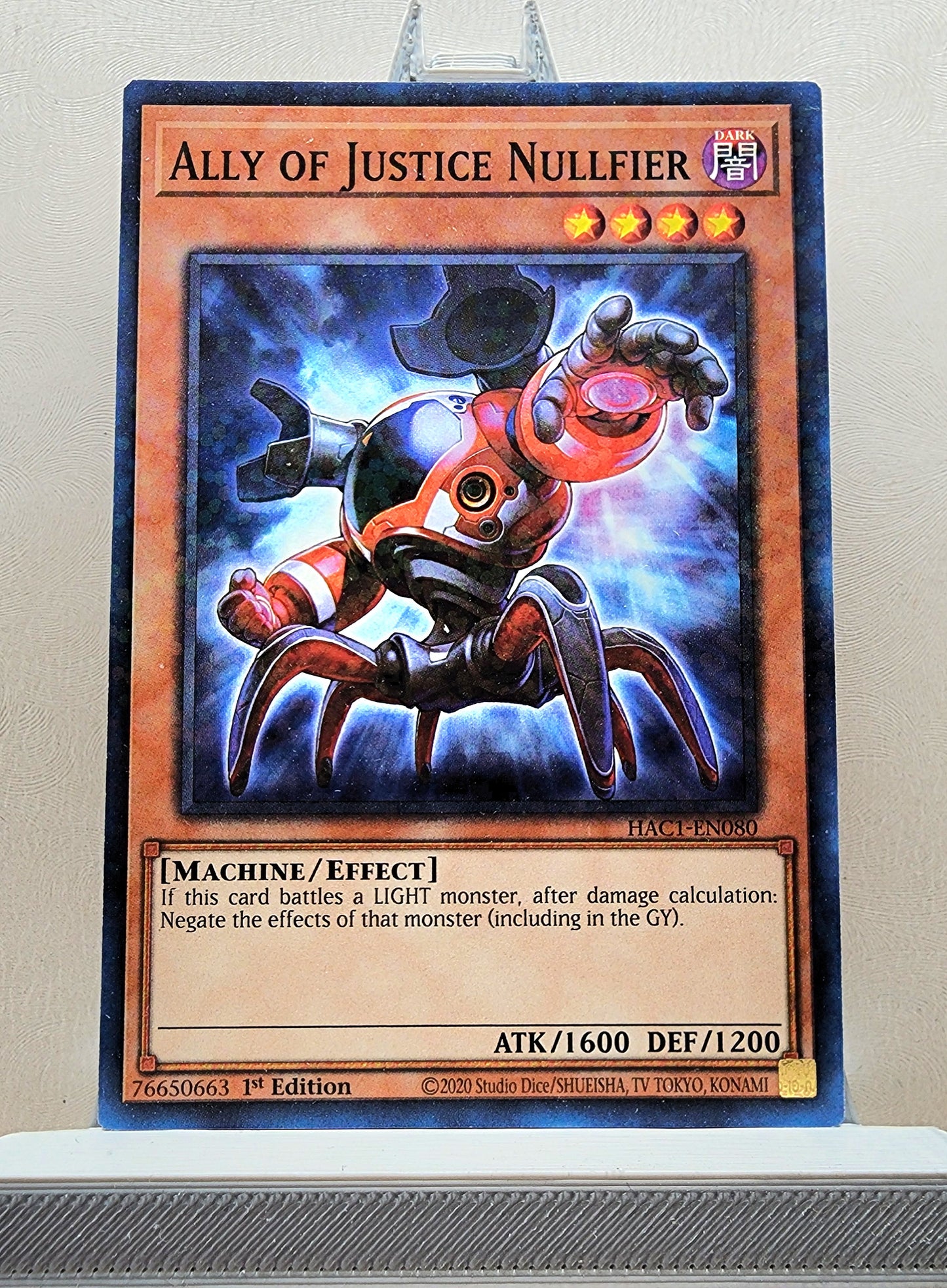 Yugioh! 1x Ally of Justice Nullfier (HAC1 - Duel Terminal Common Parallel Rare) 1st Edition