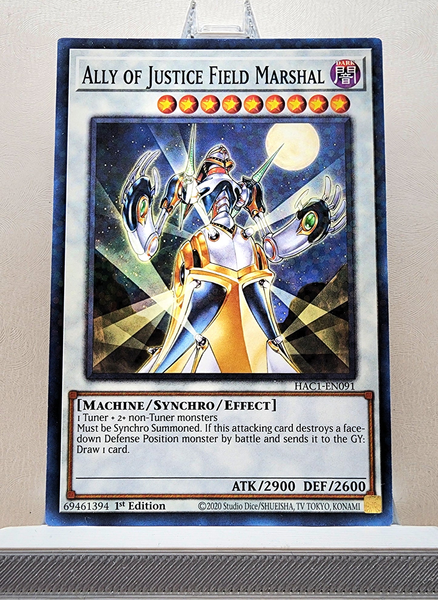 Yugioh! 1x Ally of Justice Field Marshal (HAC1 - Duel Terminal Common Parallel Rare) 1st Edition