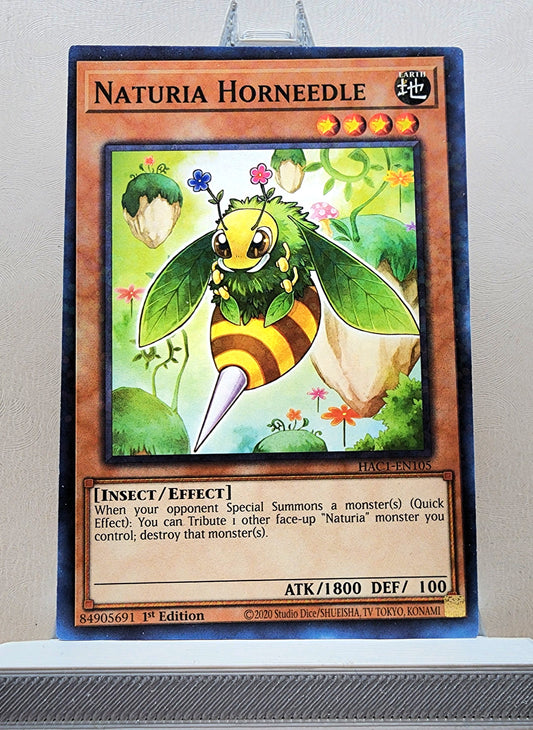 Yugioh! 1x Naturia Horneedle (HAC1 - Duel Terminal Common Parallel Rare) 1st Edition