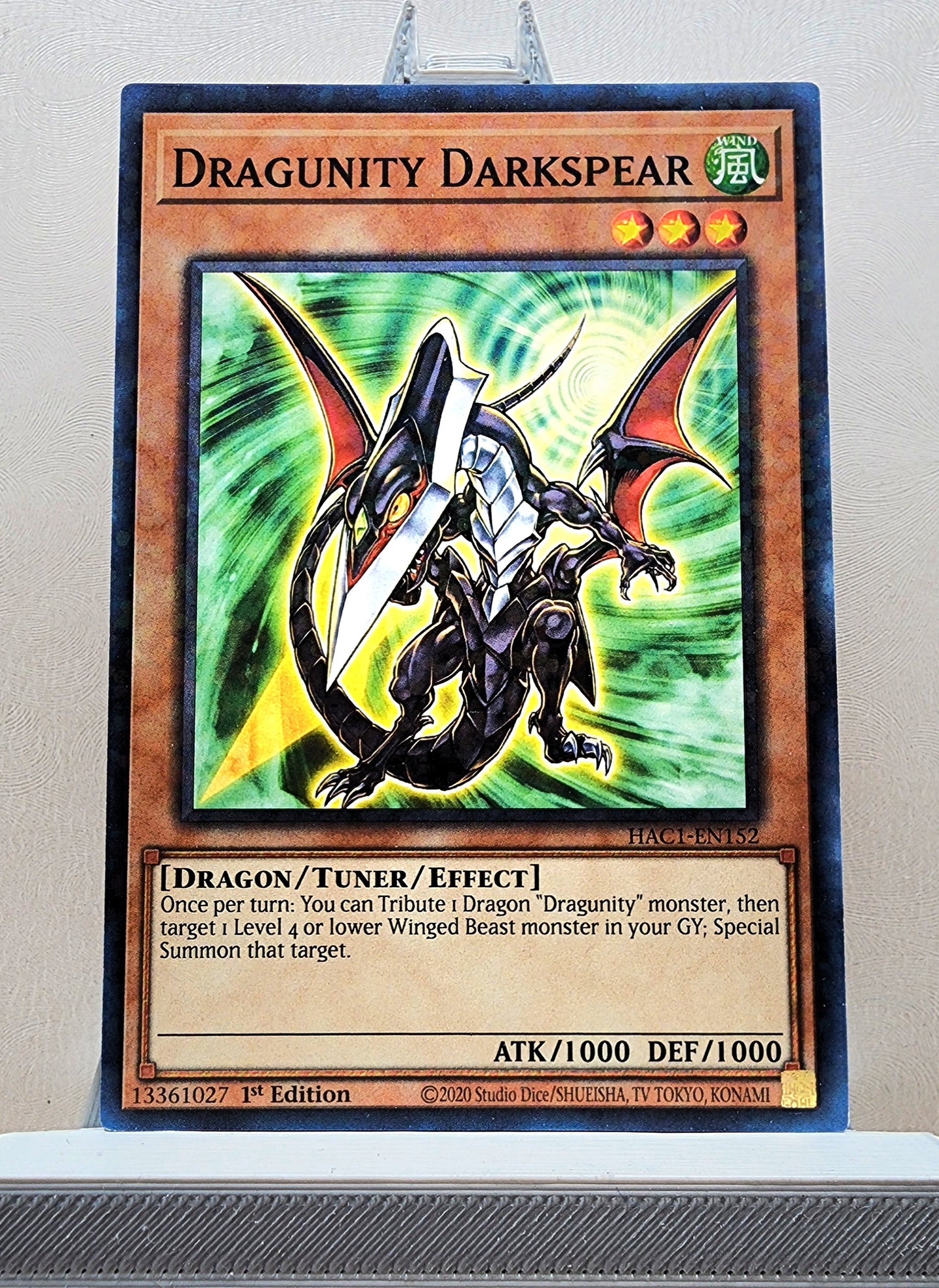 Yugioh! 1x Dragunity Darkspear (HAC1 - Duel Terminal Common Parallel Rare) 1st Edition