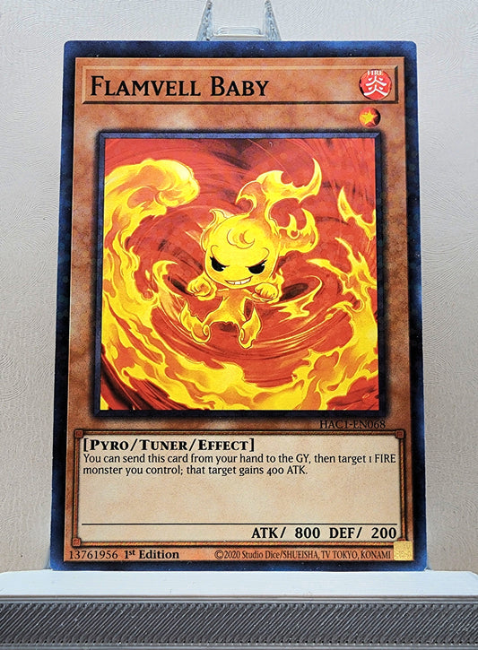 Yugioh! 1x Flamvell Baby (HAC1 - Duel Terminal Common Parallel Rare) 1st Edition