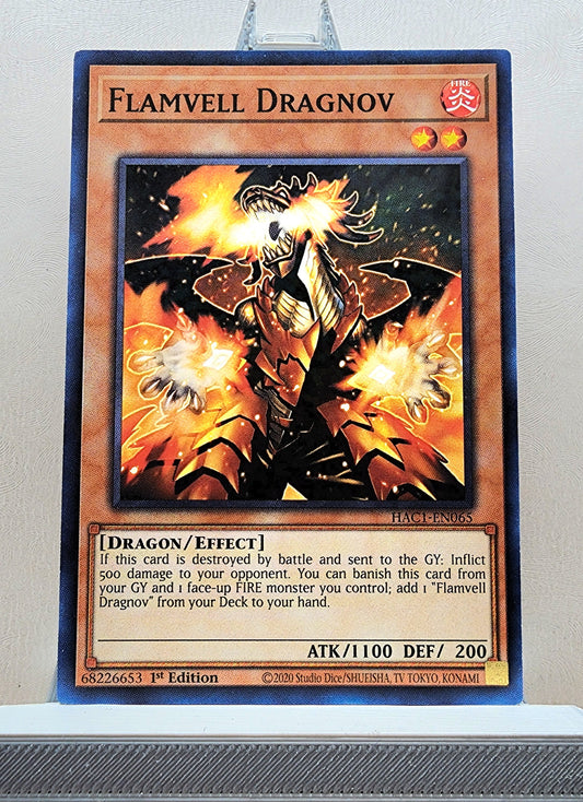 Yugioh! 1x Flamvell Dragnov (HAC1 - Duel Terminal Common Parallel Rare) 1st Edition