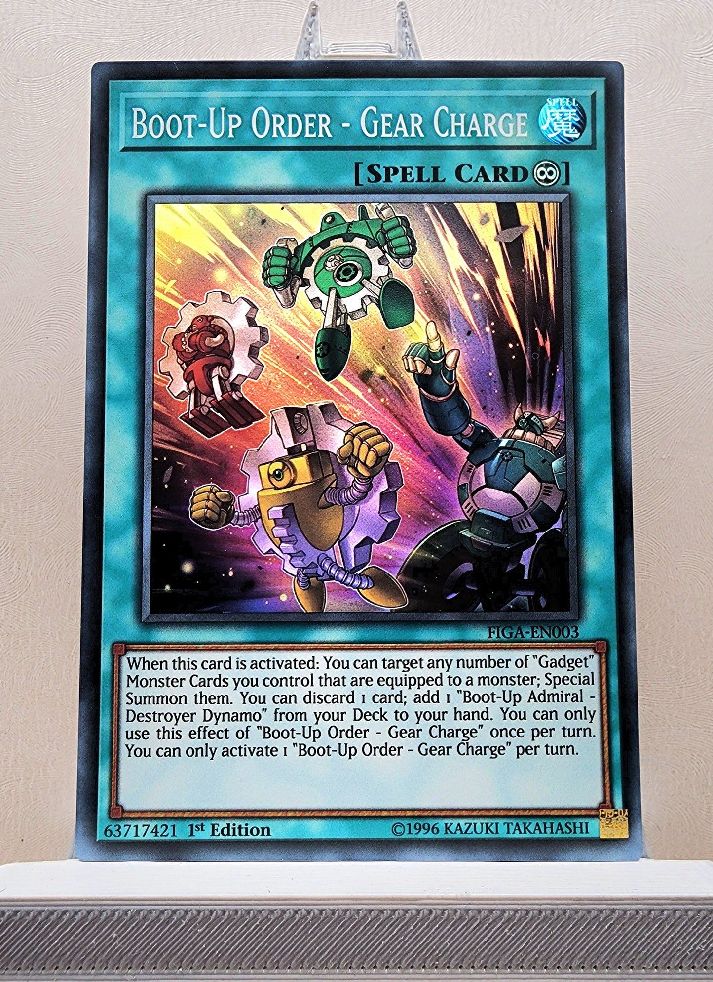 Yugioh! 1x Boot-Up Order - Gear Charge (FIGA - Super Rare) 1st Edition