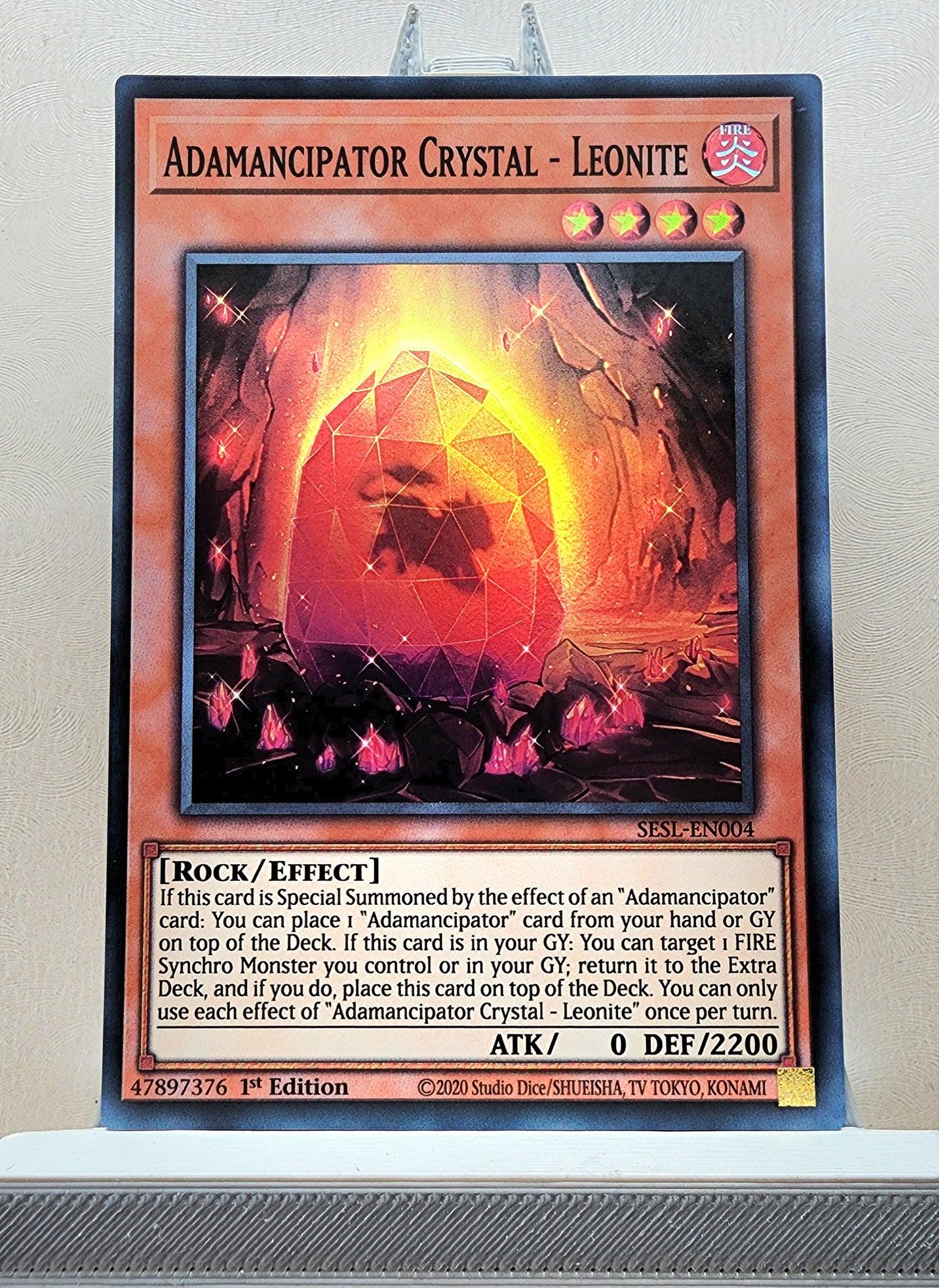 Yugioh! 1x Adamancipator Crystal - Leonite (SESL - Super Rare) 1st Edition