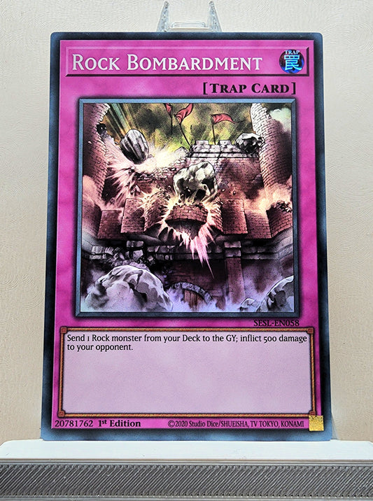 Yugioh! 1x Rock Bombardment (SESL - Super Rare) 1st Edition