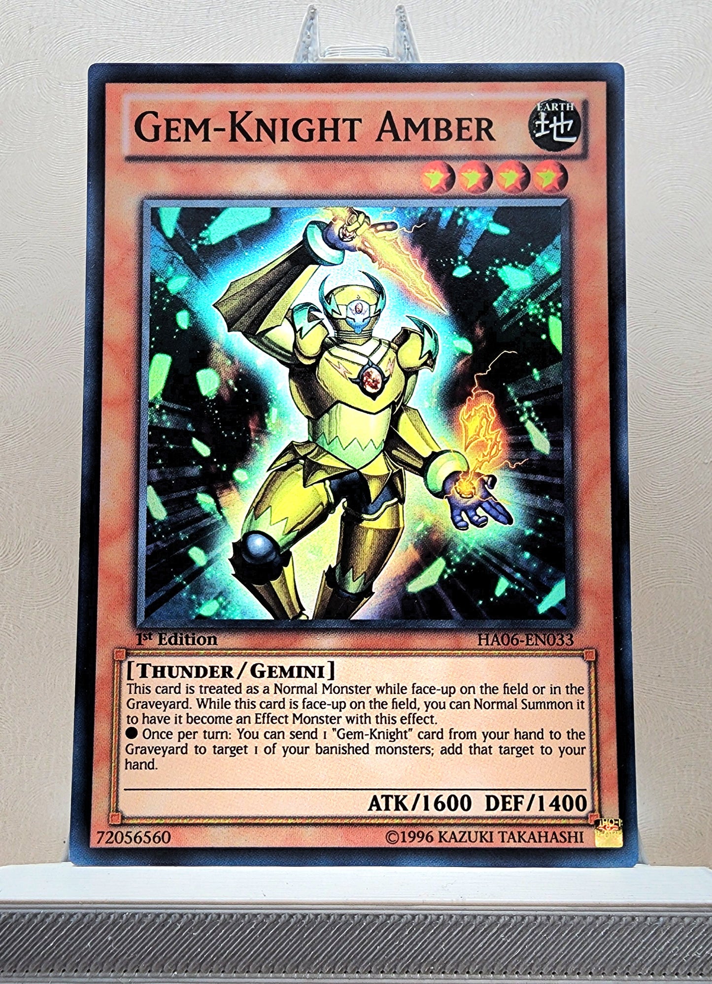 Yugioh! 1x Gem-Knight Amber (HA06 - Super Rare) 1st Edition