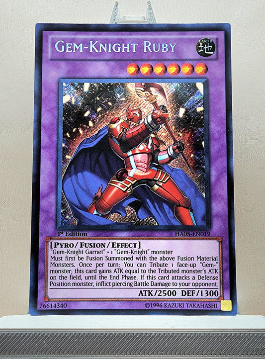 Yugioh! 1x Gem-Knight Ruby (HA05 - Secret Rare) 1st Edition