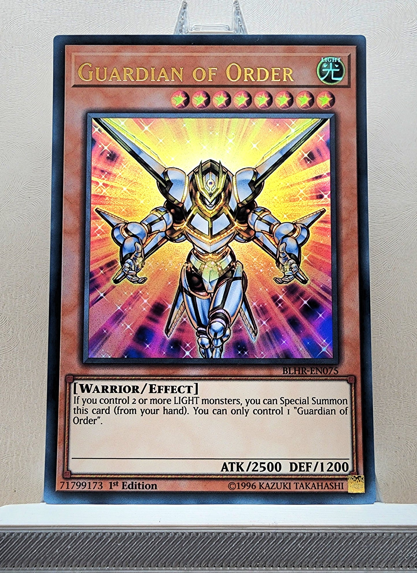 Yugioh! 1x Guardian of Order (BLHR - Ultra Rare) 1st Edition