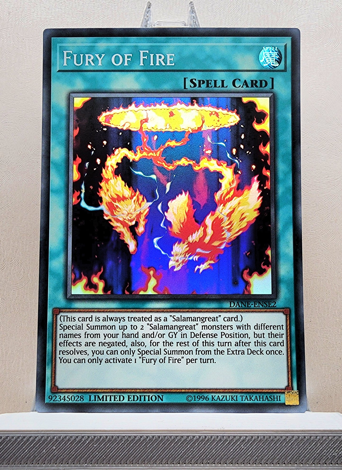 Yugioh! 1x Fury of Fire (DANE - Super Rare) Limited Edition