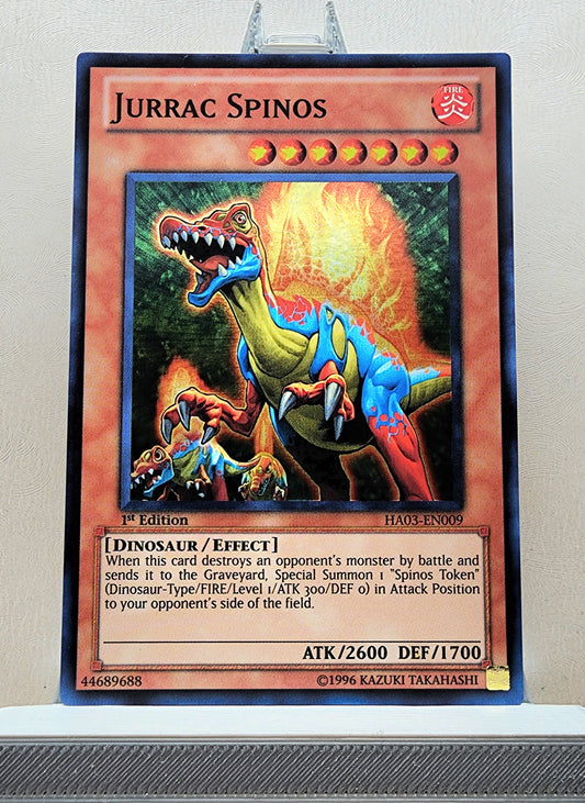 Yugioh! 1x Jurrac Spinos (HA03 - Super Rare) 1st Edition