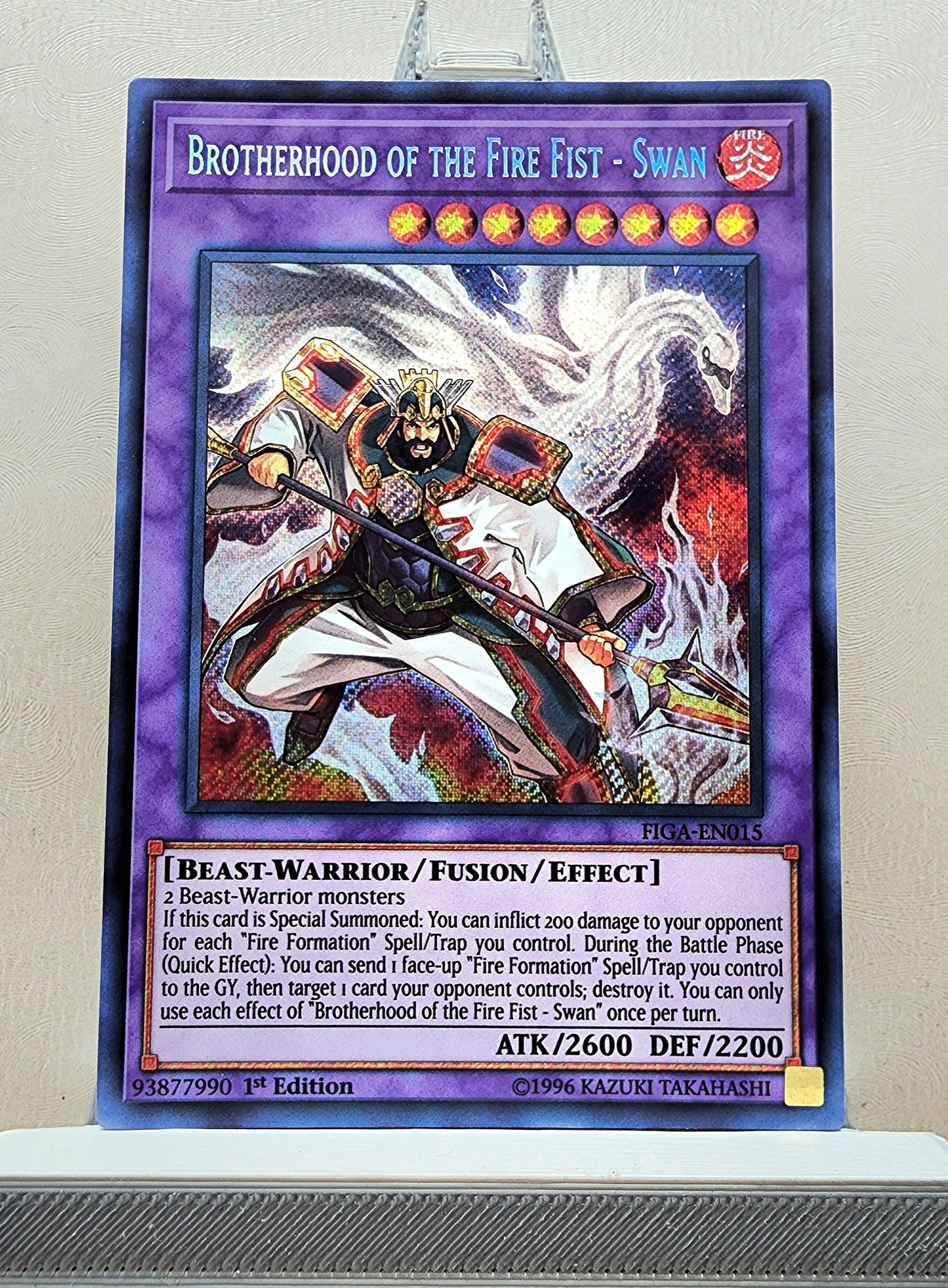 Yugioh! 1x Brotherhood of the Fire Fist - Swan (FIGA - Secret Rare) 1st Edition