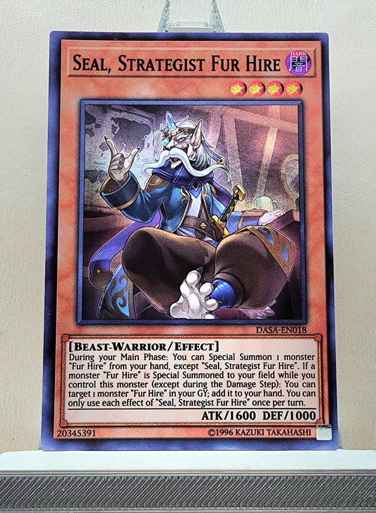 Yugioh! 1x Seal, Strategist Fur Hire (DASA - Super Rare) 1st/Unli Edition