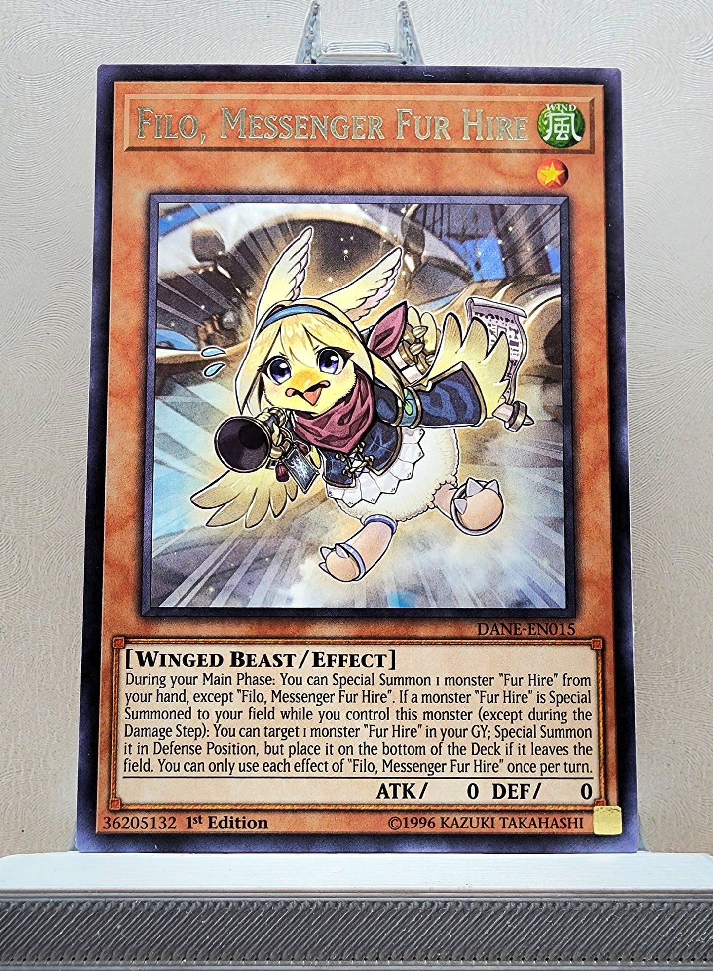 Yugioh! 1x Filo, Messenger Fur Hire (DANE - Rare) 1st Edition