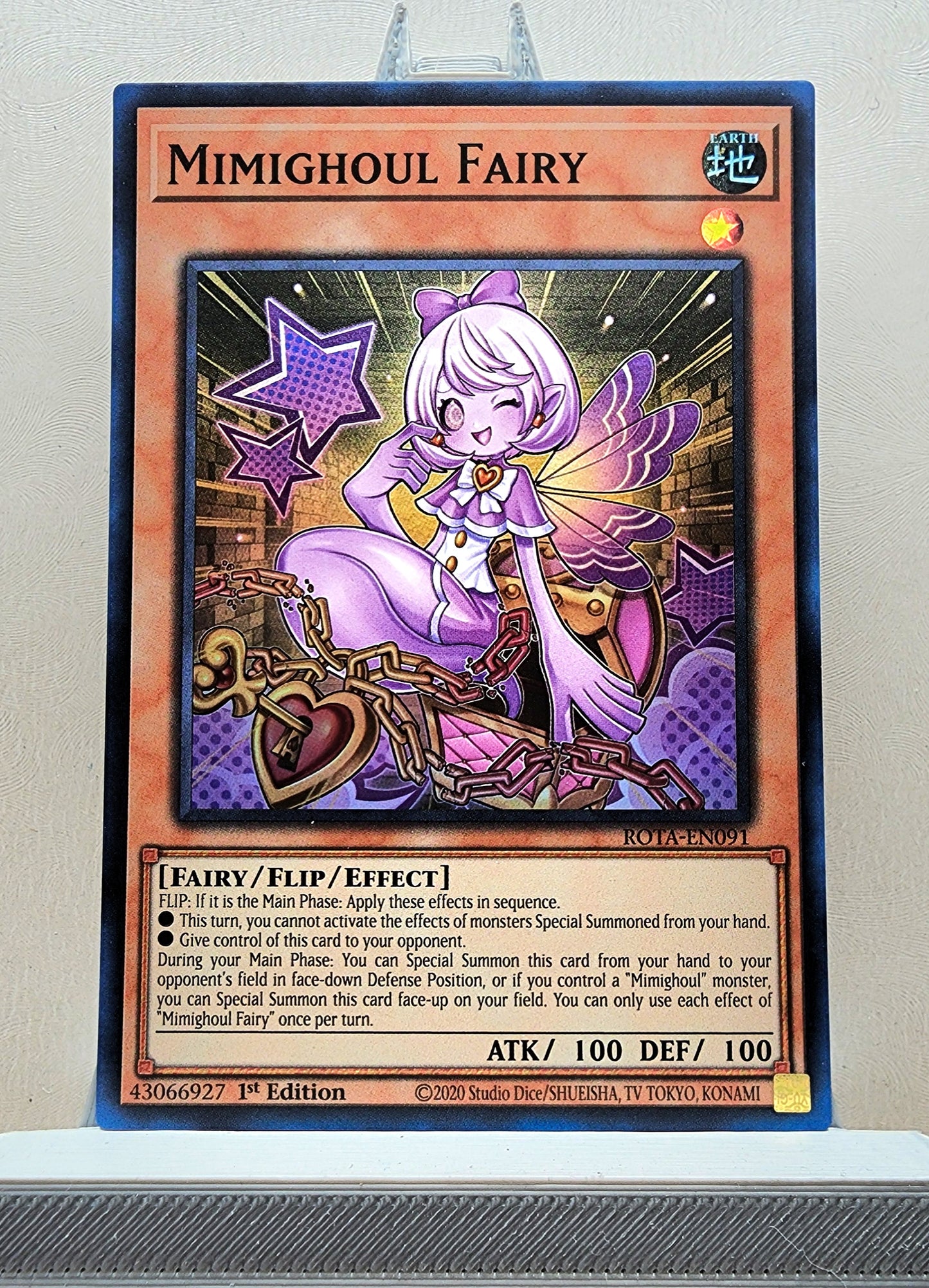 Yugioh! 1x Mimighoul Fairy (ROTA - Super Rare) 1st Edition