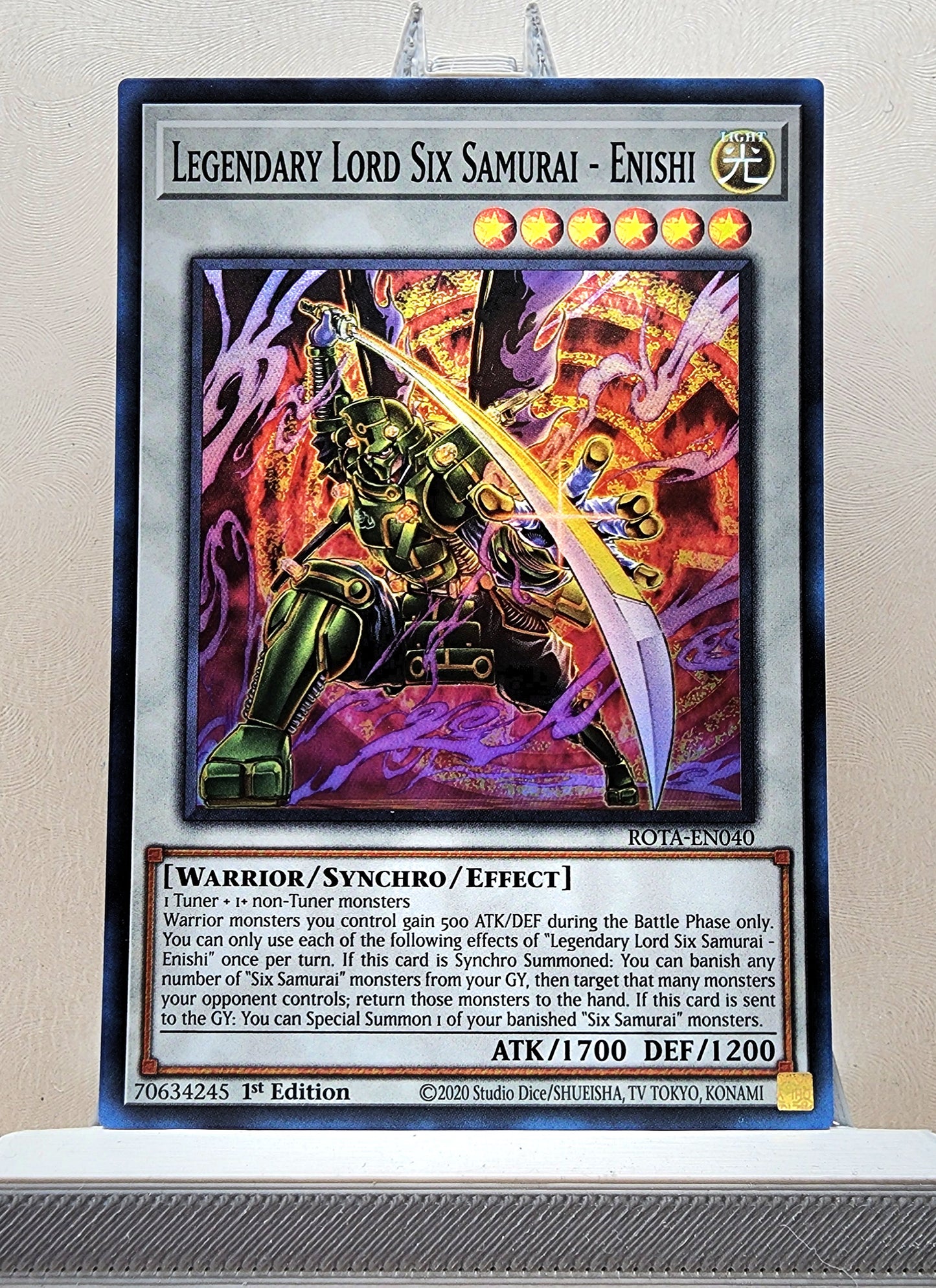 Yugioh! 1x Legendary Lord Six Samurai - Enishi (ROTA - Super Rare) 1st Edition