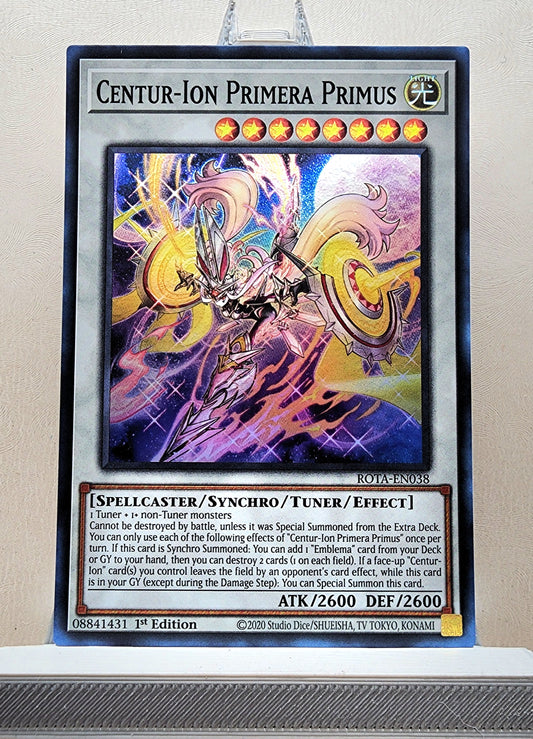 Yugioh! 1x Centur-Ion Primera Primus (ROTA - Super Rare) 1st Edition