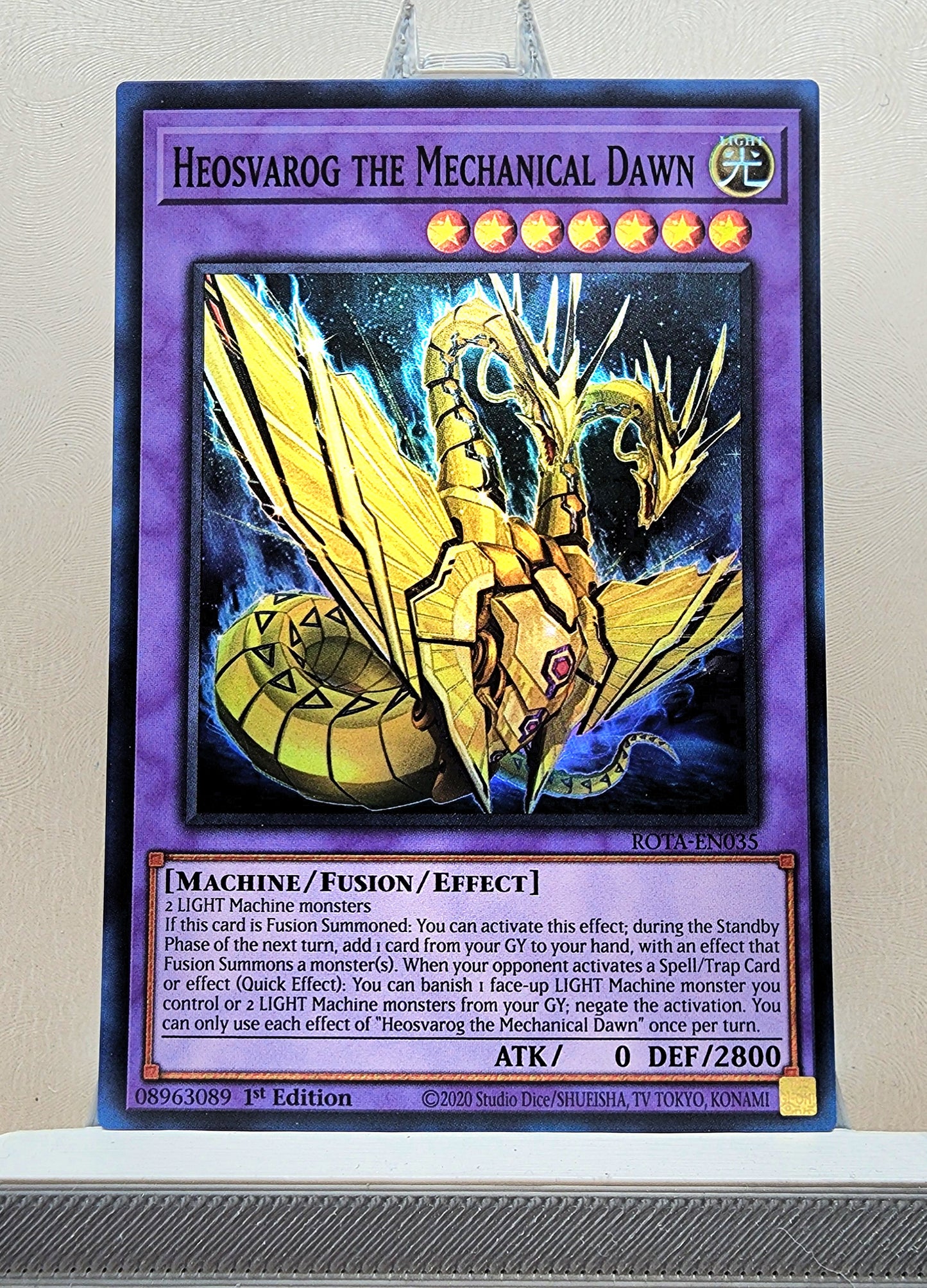 Yugioh! 1x Heosvarog the Mechanical Dawn (ROTA - Super Rare) 1st Edition