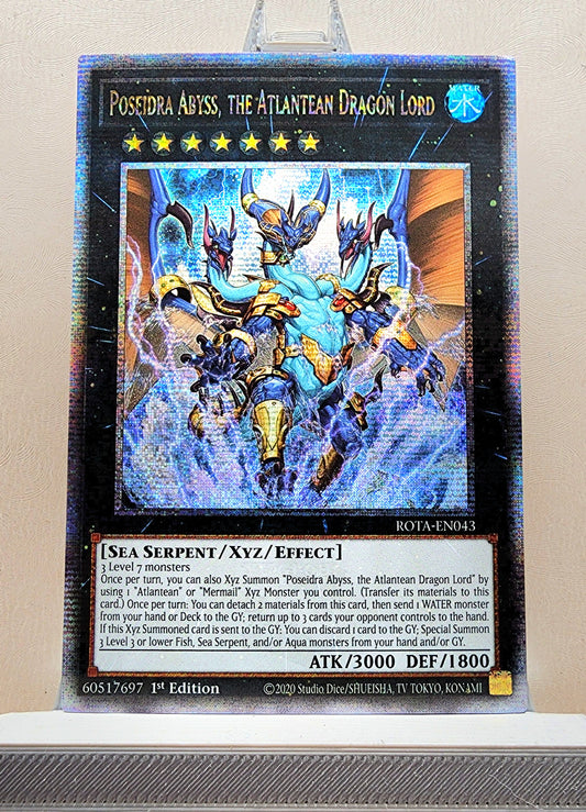 Yugioh! 1x Poseidra Abyss, the Atlantean Dragon Lord (ROTA - Quarter Century Secret Rare) 1st Edition