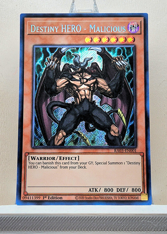 Yugioh! 1x Destiny HERO - Malicious (RA03 - Secret Rare) 1st Edition