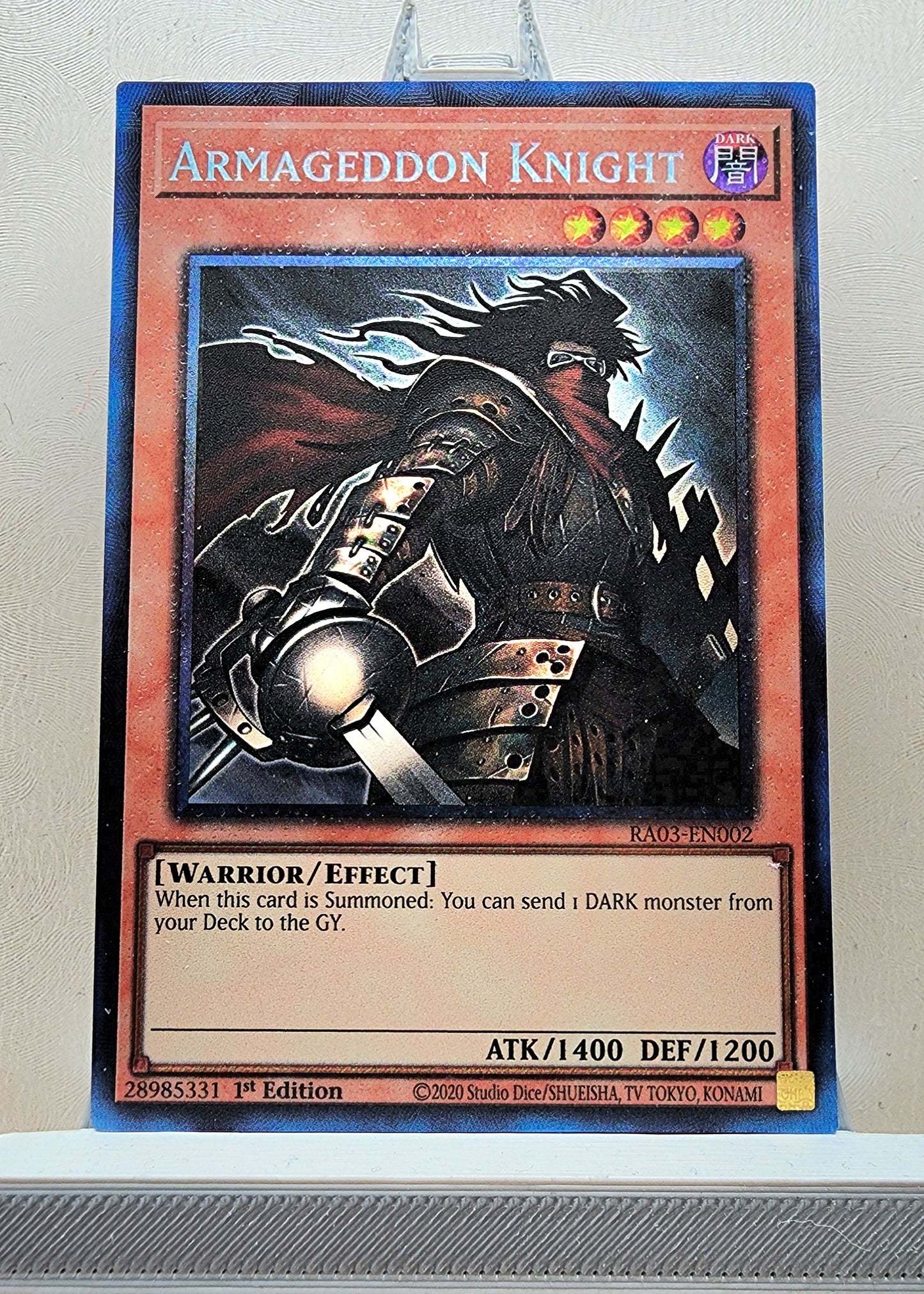 Yugioh! 1x Armageddon Knight (RA03 - Prismatic Collectors Rare) 1st Edition